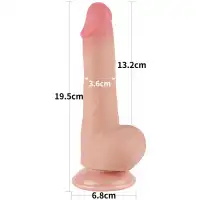 Фото  Реалистичный фаллоимитатор с эффектом двойной кожи Lovetoy Sliding-Skin Dual Layer Dong 19 см