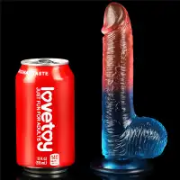 Изображение Lovetoy, Китай Реалистичный фаллоимитатор с мошонкой и цветным градиентом Lovetoy Dazzle Studs 19 см