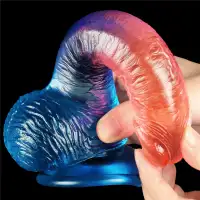 Изображение Lovetoy, Китай Реалистичный фаллоимитатор с мошонкой и цветным градиентом Lovetoy Dazzle Studs 19 см