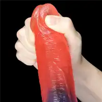 Изображение Lovetoy, Китай Реалистичный фаллоимитатор с мошонкой и цветным градиентом Lovetoy Dazzle Studs 23 см