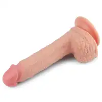 Фото Lovetoy, Китай Фаллос на присоске с мошонкой Dual-Layered Silicone Dildo 22 см