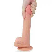 Фото Lovetoy, Китай Фаллос на присоске с мошонкой Dual-Layered Silicone Dildo 22 см