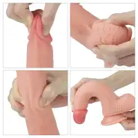 Фото Lovetoy, Китай Фаллоимитатор на присоске с мошонкой Dual-Layered Liquid Silicone Nature Cock 21 см