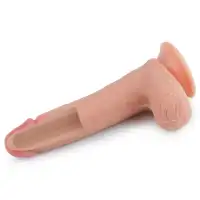 Фото Lovetoy, Китай Фаллоимитатор на присоске с мошонкой Dual-Layered Liquid Silicone Nature Cock 21 см