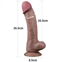 Изображение Lovetoy, Китай Реалистичный фаллос-мулат с мошонкой Lovetoy Silicone Cock 27 см
