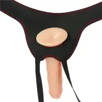 Фото Lovetoy, Китай Реалистичный страпон на черных трусиках Easy Strapon Set 19 см