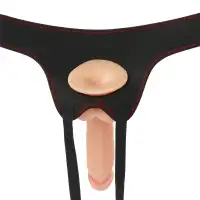 Изображение Lovetoy, Китай Страпон-реалистик на черных трусиках Easy Strapon Set 20 см