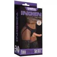 Изображение Lovetoy, Китай Изогнутый страпон-реалистик на черных трусиках Easy Strapon Set 21,5 см