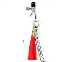 Фото Lovetoy, Китай Зажимы для сосков и клитора с красными кисточками Nipple Clit Tassel Clamp With Chain