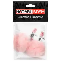 Фото  Зажимы на соски с розовыми помпонами Notabu