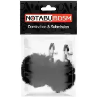 Фото  Зажимы на соски с черными помпонами Notabu