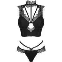 Фото Livia Corsetti Fashion, Польша Сексуальный кружевной комплект со стрепами Obsidian S/M