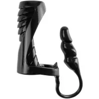 Фото PipeDream, США Чёрная насадка на пенис с анальной втулкой Extreme Enhancer with Anal Plug