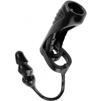 Фото PipeDream, США Чёрная насадка на пенис с анальной втулкой Extreme Enhancer with Anal Plug