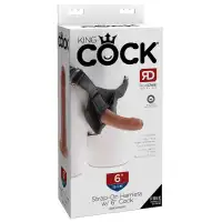 Фото PipeDream, США Страпон на виниловых трусиках King Cock Strap on Harness with Cock мулат 15 см