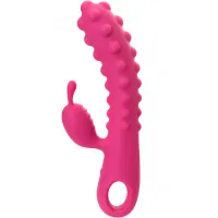 Изображение KOKOS Розовый вибратор с клиторальным стимулятором Kokos Smon