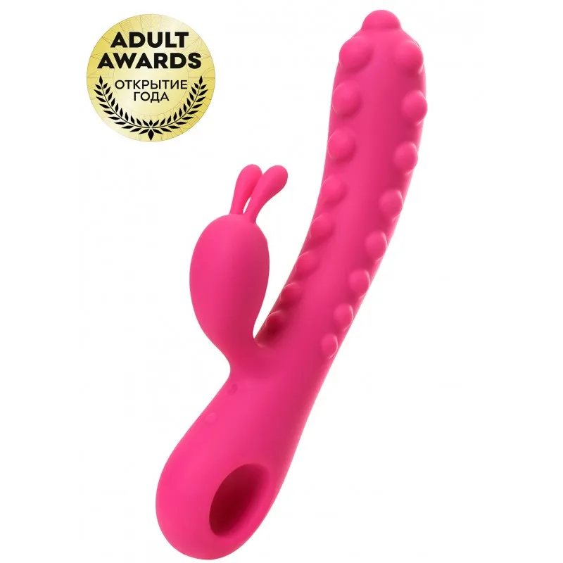 Изображение KOKOS Розовый вибратор с клиторальным стимулятором Kokos Smon