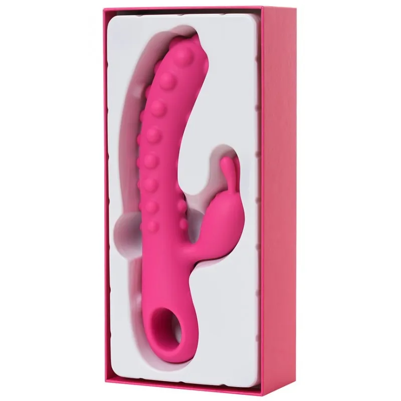 Изображение KOKOS Розовый вибратор с клиторальным стимулятором Kokos Smon