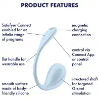 Изображение Satisfyer, Германия Мощный смарт-вибростимулятор Satisfyer Smooth Petal голубой
