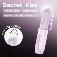 Фото Satisfyer, Германия Вакуумно-волновой мини-стимулятор клитора с вибрацией помада Satisfyer Secret Kiss