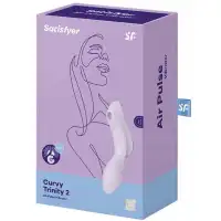 Satisfyer, Германия Вакуумный вибростимулятор для клитора и точки G Satisfyer Curvy Trinity 2 сиреневый — купить в Минске Изображение Satisfyer, Германия Вакуумный вибростимулятор для клитора и точки G Satisfyer Curvy Trinity 2 сиреневый