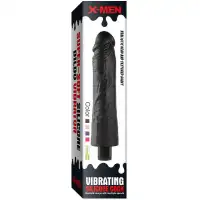 Фото Nlonely, Китай Реалистичный черный вибратор с рельефным стволом X-Men Vibrating Siliсone Cock 24 см