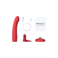 Изображение Lovense, США Дилдо-вибратор LOVENSE Mission 2 с технологией Touch-Sense, силикон, красный, 27,2 см