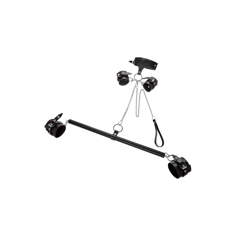 Изображение PECADO B.D.S.M Бондажный набор Pecado BDSM, 3 точки фиксации, большая распорка, оковы, наручники, ошейник с кольцом