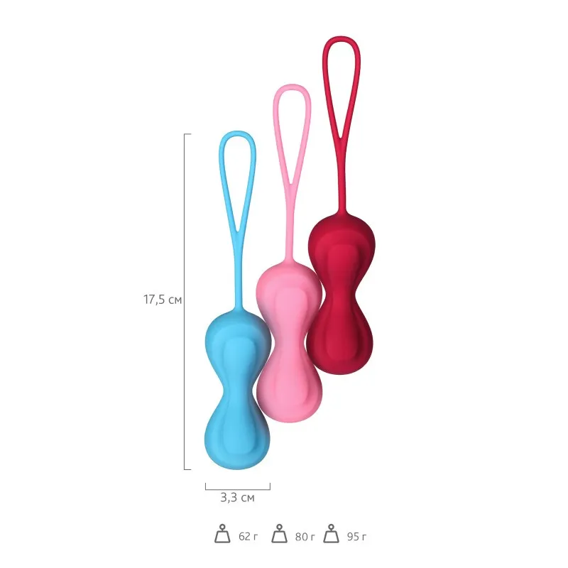 Изображение Satisfyer, Германия Набор вагинальных шариков Satisfyer Balls C02 Double, силикон, ассорти, Ø 3,2 см.