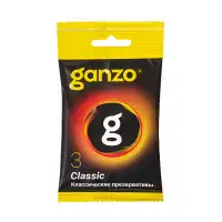 Фото Ganzo, Великобритания Презервативы Ganzo, classic,латекс, двойная смазка, 18,5 см, 5,2 см, 3 шт.в пакете Black Edition
