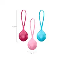 Фото NINGHAI COUNTY JIMEITE ELECTRONICS CO., LTD, адрес: №18, 8th Jinshan road, Ningbo, Китай Набор вагинальных шариков Satisfyer  Balls C03 single, силикон, ассорти, Ø 3,5 см.