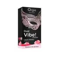 Изображение  Съедобный гель с эффектом вибрации Orgie DUAL VIBE! Strawberry Gin And Tonic, на водной основе, 15мл