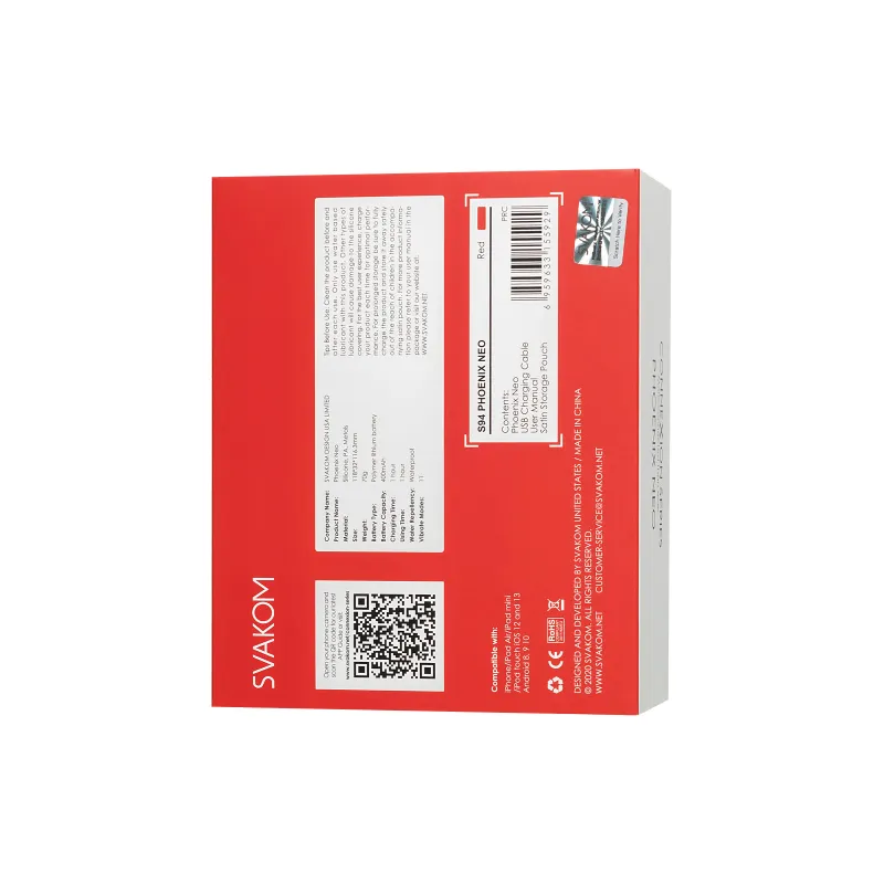 Изображение Svakom, США Интерактивный вибромассажер Svakom Phoenix Neo, силикон, красный, 11,8 см