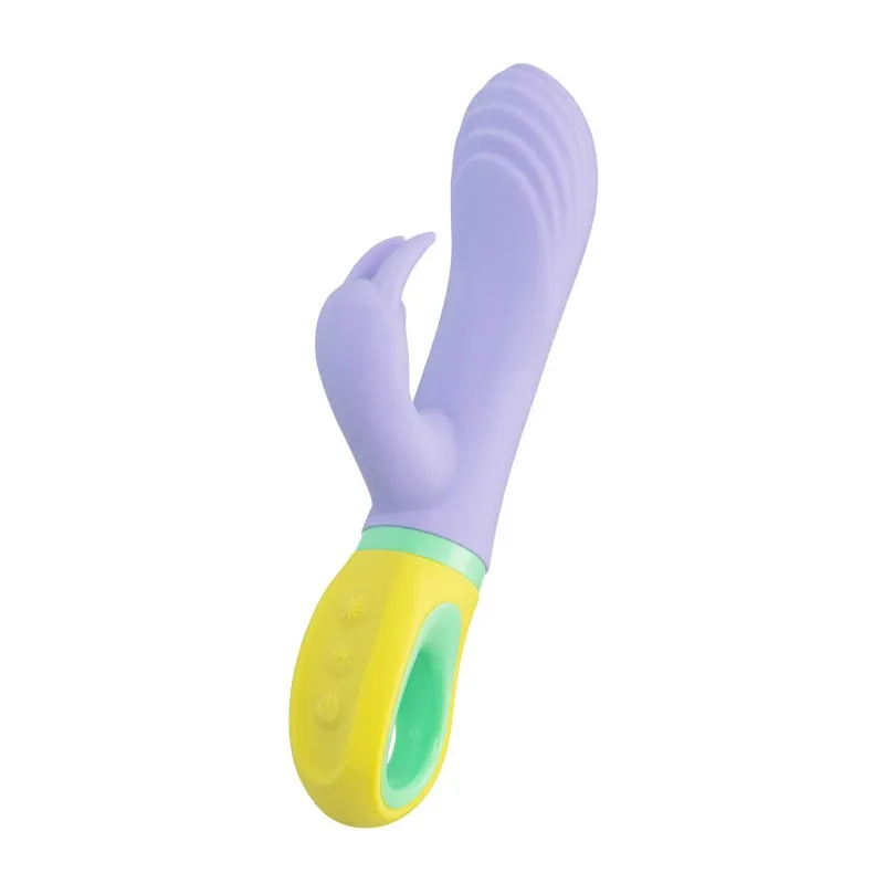 Изображение Flovetta by toyfa, Китай Вибратор для точки G с клиторальной стимуляцией, Flovetta WISTERIA, силикон, фиолетовый, 18,5 см