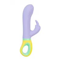 Изображение Flovetta by toyfa, Китай Вибратор для точки G с клиторальной стимуляцией, Flovetta WISTERIA, силикон, фиолетовый, 18,5 см