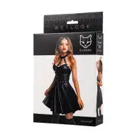 Изображение  Платье Glossy Marisa из материала Wetlook, черное, XL