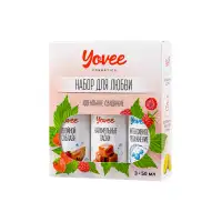 Изображение  Набор гелей-смазок Yovee для любви (721008+721014+721052), вкус(клубн/дыня+карам)+увл(гиалур),3х50мл