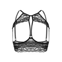 Фото Erolanta Lingerie Эротический бралетт Erolanta Sandra с открытой грудью кружевной, черный (50-52) в пакете