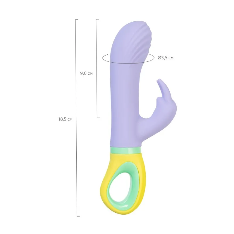 Изображение Flovetta by toyfa, Китай Вибратор для точки G с клиторальной стимуляцией, Flovetta WISTERIA, силикон, фиолетовый, 18,5 см