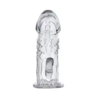 Изображение A-toys by TOYFA Насадка на пенис с дополнительной стимуляцией A-Toys by TOYFA Uco, TPE, прозрачный, 13 см