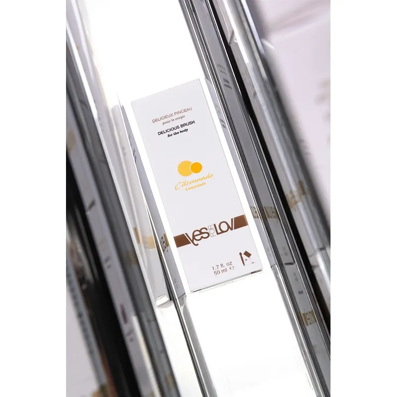 Фото YESforLOV (Франция) Гель для поцелуев YESforLOV Delicious brush, с кисточкой, со вкусом лимонада, 50 мл