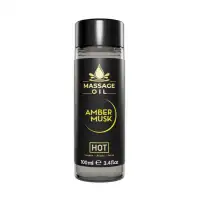 Фото  Массажное масло HOT Massage Oil AMBER MUSK, с  ароматом амбры и мускуса,100 мл