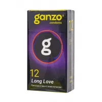 Изображение  Презервативы Ganzo, Long Love,с анастетиком, латекс,18 см, 5,2 см, 12 шт.