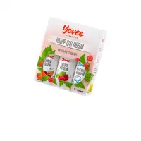 Фото  Набор гелей-смазок Yovee для любви (721008+721010+721052), вкус(клуб/дын+малин/мят)+увл(гиал),3х50мл