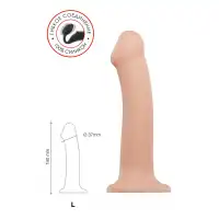 Фото Attitude Solution Ltd Ремневой нереалистичный страпон на присоске Strap-on-me, L, силикон, телесный, 19 см