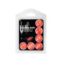 Изображение Secret play, Испания Массажное масло SECRET PLAY BRAZILIAN BALLS, клубника и шампанское, 6 х 4 гр