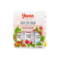 Фото  Набор гелей-смазок Yovee для любви (721004+721008+721052), вкус(клубн+клубн/дыня)+увл(гиалур),3х50мл