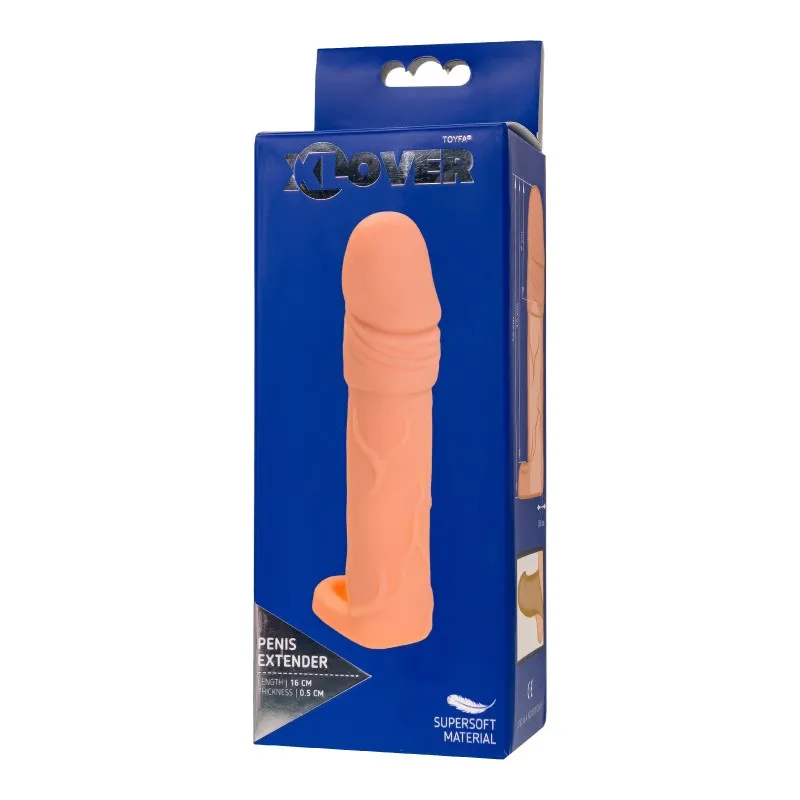 Изображение A-toys by TOYFA Насадка на пенис XLover by TOYFA для увеличения размера, TPE, телесный, 16 см