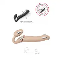 Фото Strap-on-me Безремневой нереалистичный страпон Strap-on-me с вибрацией, L, силикон, телесный, 25 см