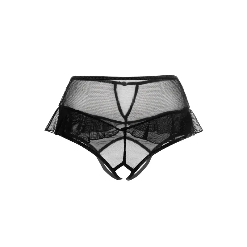 Фото Erolanta Lingerie Эротические трусики с высокой посадкой Erolanta Lana, черный (42-44) в пакете